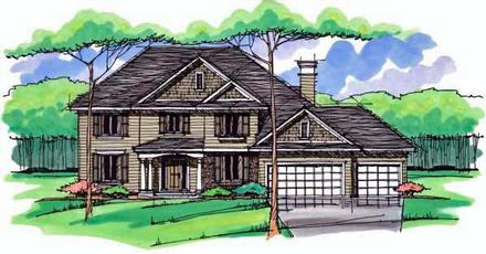 Country Craftsman Traditional Elevation of Plan 42542