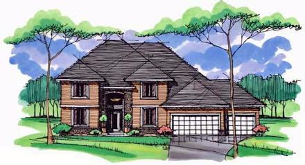 Country Craftsman Traditional Elevation of Plan 42543