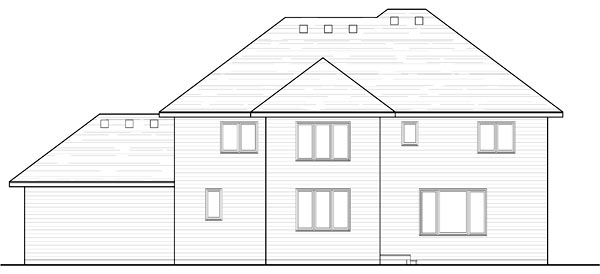 Country Craftsman Traditional Rear Elevation of Plan 42543