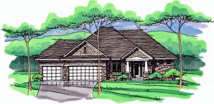 Cottage Country Craftsman European Ranch Traditional Elevation of Plan 42547