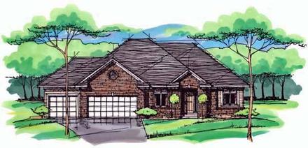 Cottage Country Craftsman European Ranch Traditional Elevation of Plan 42548