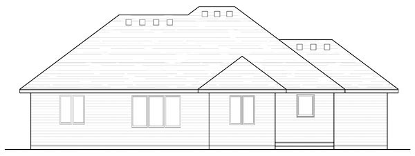 Cottage Country Craftsman European Ranch Traditional Rear Elevation of Plan 42548