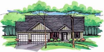 Cottage Country Craftsman European Ranch Traditional Elevation of Plan 42549