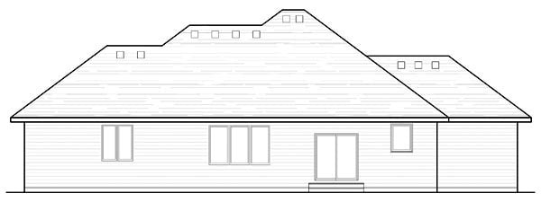 Cottage Country Craftsman European Ranch Traditional Rear Elevation of Plan 42550