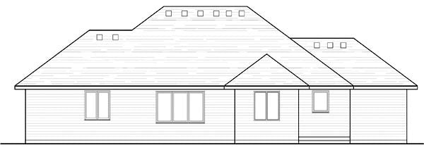 Cottage Country Craftsman European Ranch Traditional Rear Elevation of Plan 42552