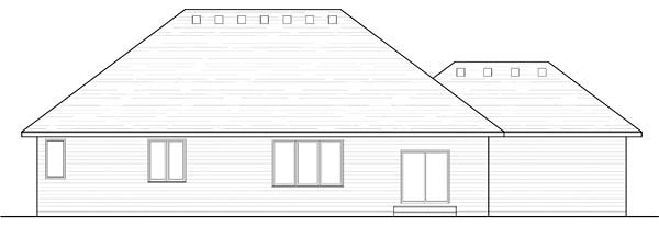 Cottage Country Craftsman European Ranch Traditional Rear Elevation of Plan 42554