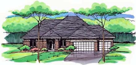 Cottage Country Craftsman European Ranch Traditional Elevation of Plan 42556