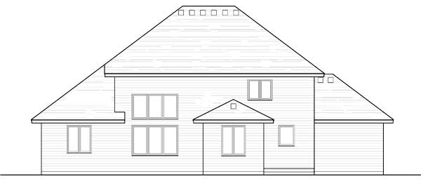 Colonial Cottage Country Craftsman European Traditional Rear Elevation of Plan 42559