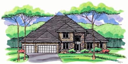 Colonial Cottage Country Craftsman European Traditional Elevation of Plan 42560