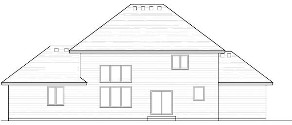 Colonial Cottage Country Craftsman European Traditional Rear Elevation of Plan 42560