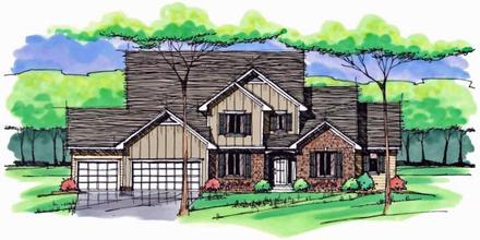 Colonial Cottage Country Craftsman European Traditional Elevation of Plan 42561