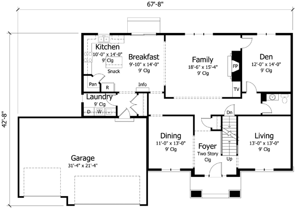 Colonial Cottage Country Craftsman European Traditional Level One of Plan 42562