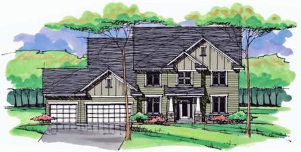 Colonial Cottage Country Craftsman European Traditional Elevation of Plan 42562