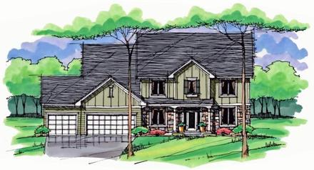 Colonial Cottage Country Craftsman European Traditional Elevation of Plan 42563