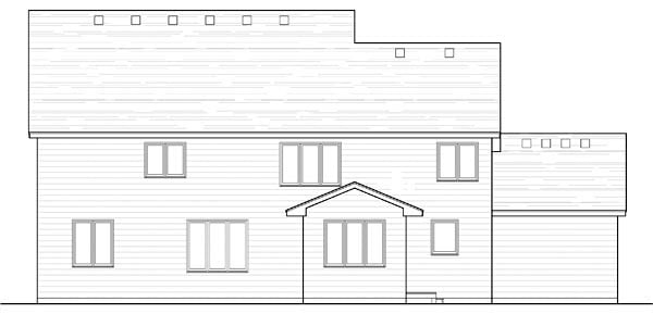 Colonial Cottage Country Craftsman European Traditional Rear Elevation of Plan 42563