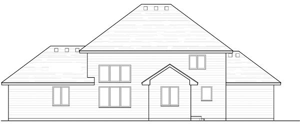 Colonial Cottage Country Craftsman European Traditional Rear Elevation of Plan 42564