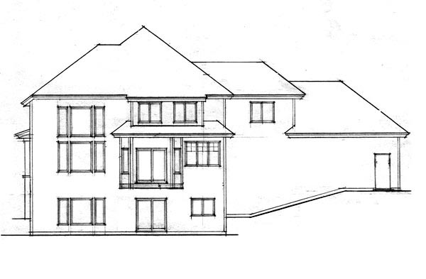 Traditional Rear Elevation of Plan 42609