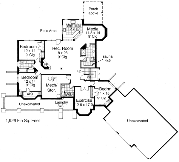 Traditional Lower Level of Plan 42611