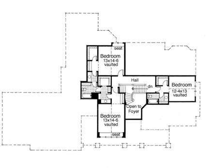 House Plan 42612 Second Level Plan