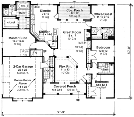 House Plan 42615 First Level Plan