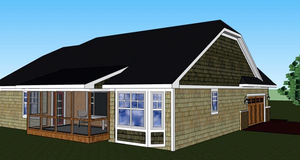 Traditional Rear Elevation of Plan 42616