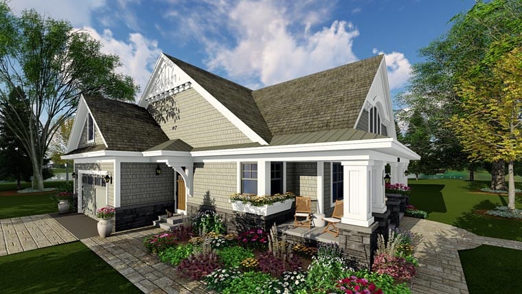 Bungalow, Cottage, Craftsman, Traditional Plan with 1866 Sq. Ft., 3 Bedrooms, 2 Bathrooms, 2 Car Garage Picture 3