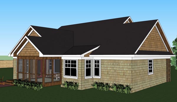 Traditional Rear Elevation of Plan 42620