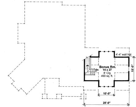 House Plan 42621 Second Level Plan