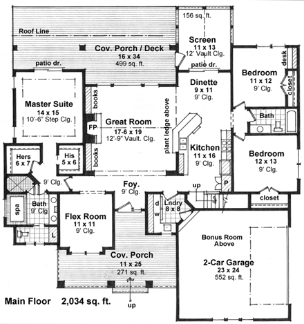 House Plan 42623 First Level Plan