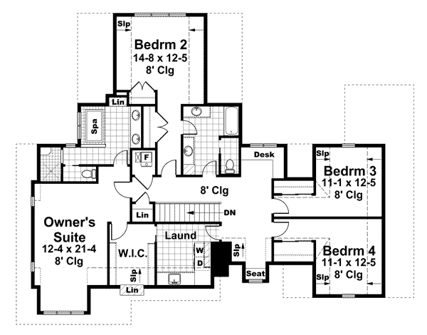 Cottage Craftsman French Country Level Two of Plan 42646