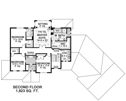 House Plan 42669 Second Level Plan