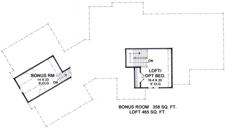 House Plan 42672 Second Level Plan