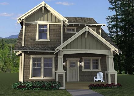 Cottage Craftsman Traditional Elevation of Plan 42673