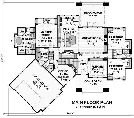 House Plan 42675 First Level Plan