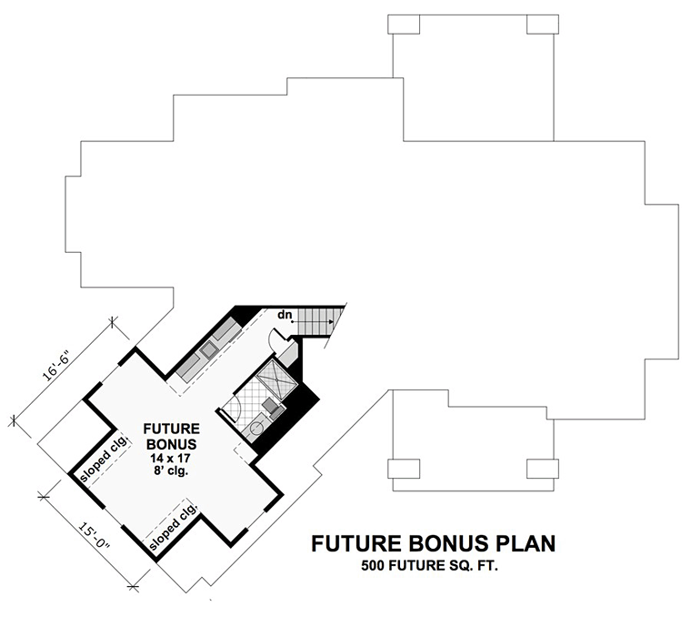 Bungalow Cottage Craftsman Tudor Level Two of Plan 42675