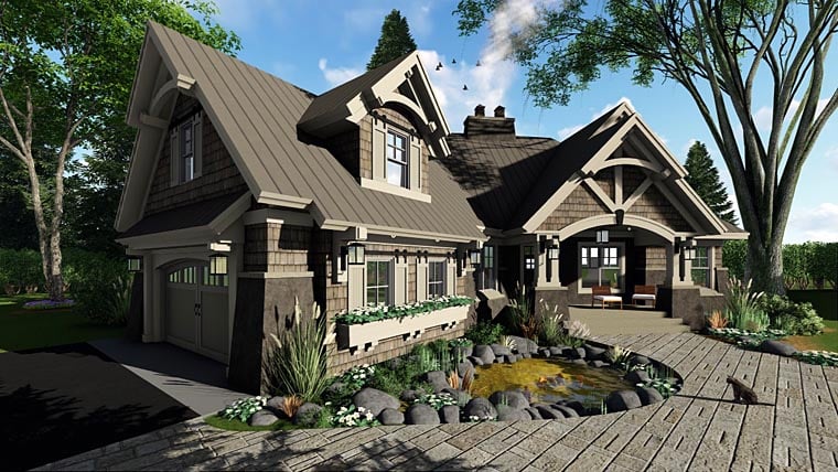 Bungalow, Cottage, Craftsman, Tudor Plan with 2177 Sq. Ft., 3 Bedrooms, 3 Bathrooms, 2 Car Garage Picture 3