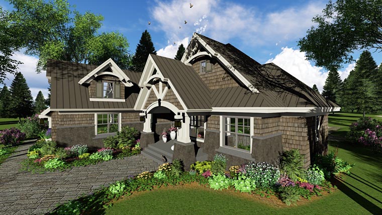 Bungalow, Cottage, Craftsman, French Country, Tudor Plan with 2372 Sq. Ft., 4 Bedrooms, 3 Bathrooms, 2 Car Garage Picture 2