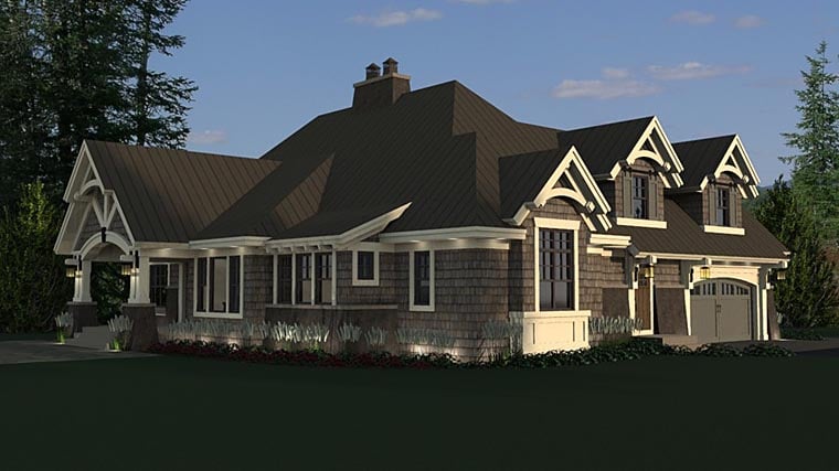 Bungalow, Cottage, Craftsman, French Country, Tudor Plan with 2372 Sq. Ft., 4 Bedrooms, 3 Bathrooms, 2 Car Garage Picture 7