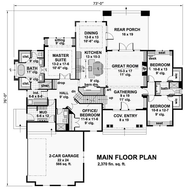 Bungalow Cottage Craftsman Tudor Level One of Plan 42677