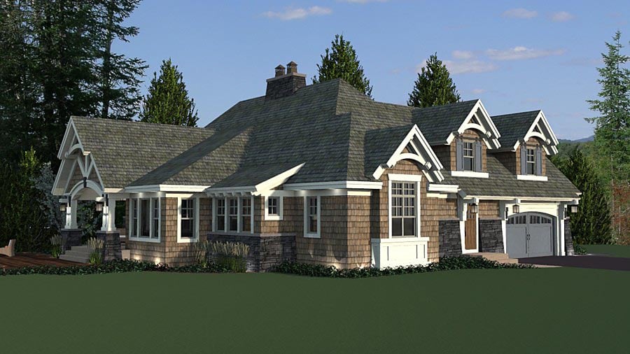 Bungalow, Cottage, Craftsman, Tudor Plan with 2370 Sq. Ft., 4 Bedrooms, 3 Bathrooms, 2 Car Garage Picture 8