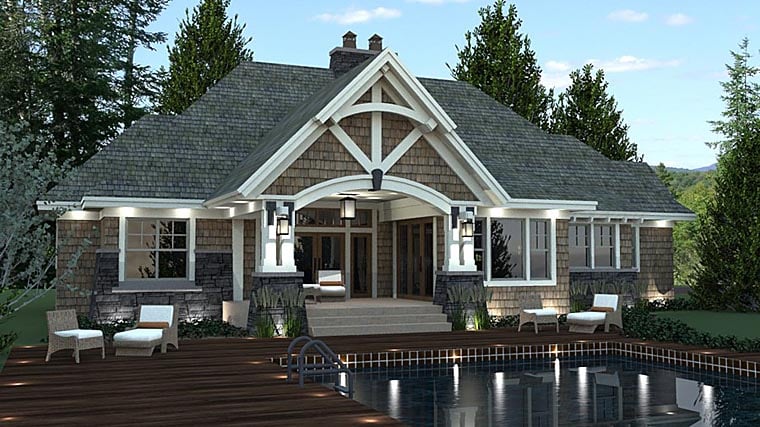 Bungalow, Cottage, Craftsman, Tudor Plan with 2370 Sq. Ft., 4 Bedrooms, 3 Bathrooms, 2 Car Garage Picture 9