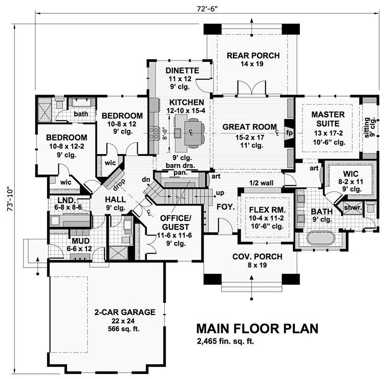 Bungalow Cottage Country Craftsman Tudor Level One of Plan 42680