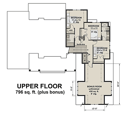 House Plan 42683 Second Level Plan