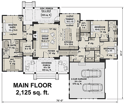 House Plan 42688 First Level Plan