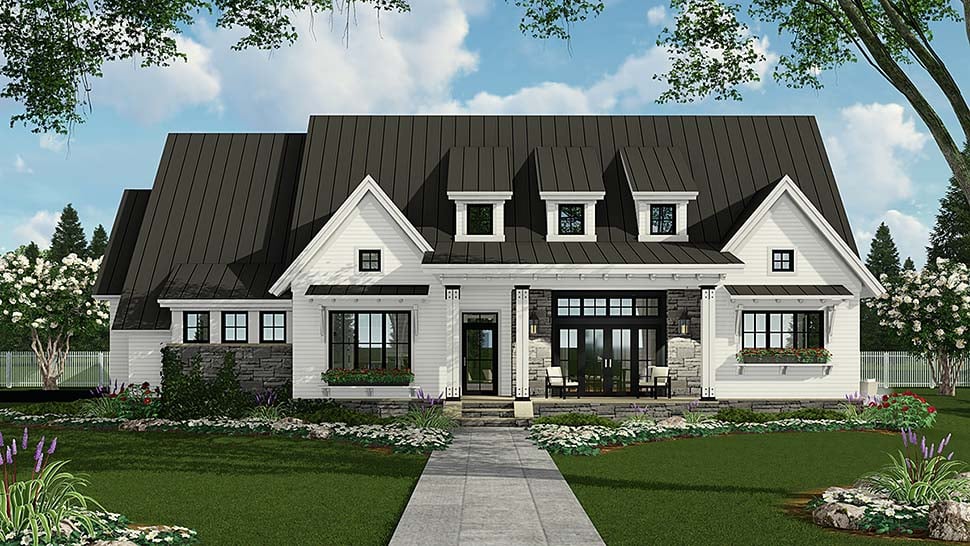 Country, Farmhouse, Traditional Plan with 2287 Sq. Ft., 3 Bedrooms, 3 Bathrooms, 2 Car Garage Elevation