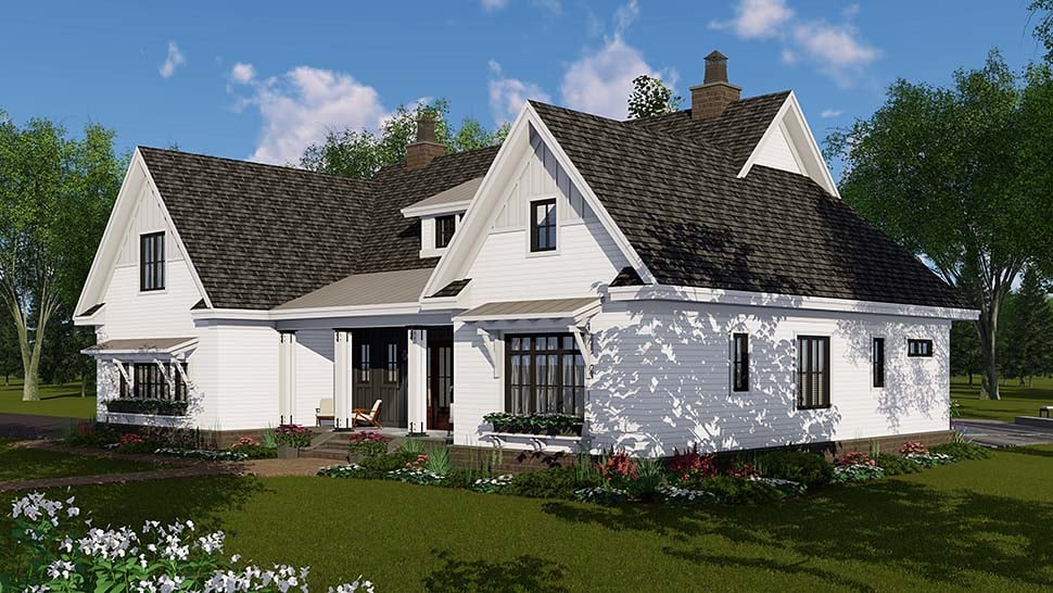 Country, Craftsman, Farmhouse Plan with 2514 Sq. Ft., 4 Bedrooms, 4 Bathrooms, 2 Car Garage Picture 2
