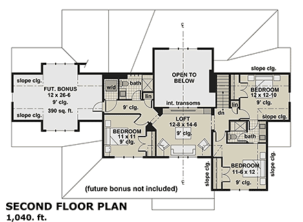 House Plan 42699 Second Level Plan