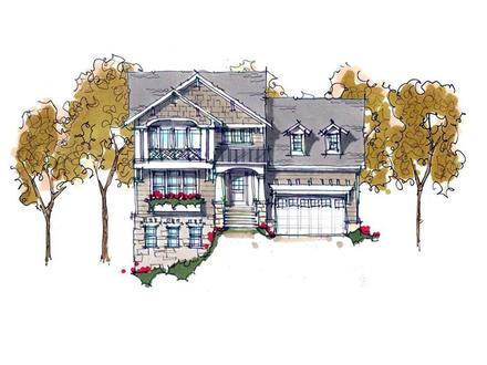 Coastal Craftsman Traditional Elevation of Plan 42800