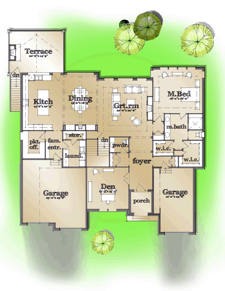 Craftsman European Traditional Level One of Plan 42804