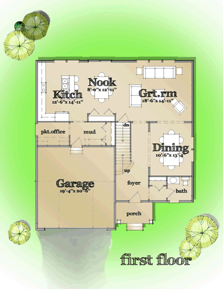 House Plan 42815 First Level Plan